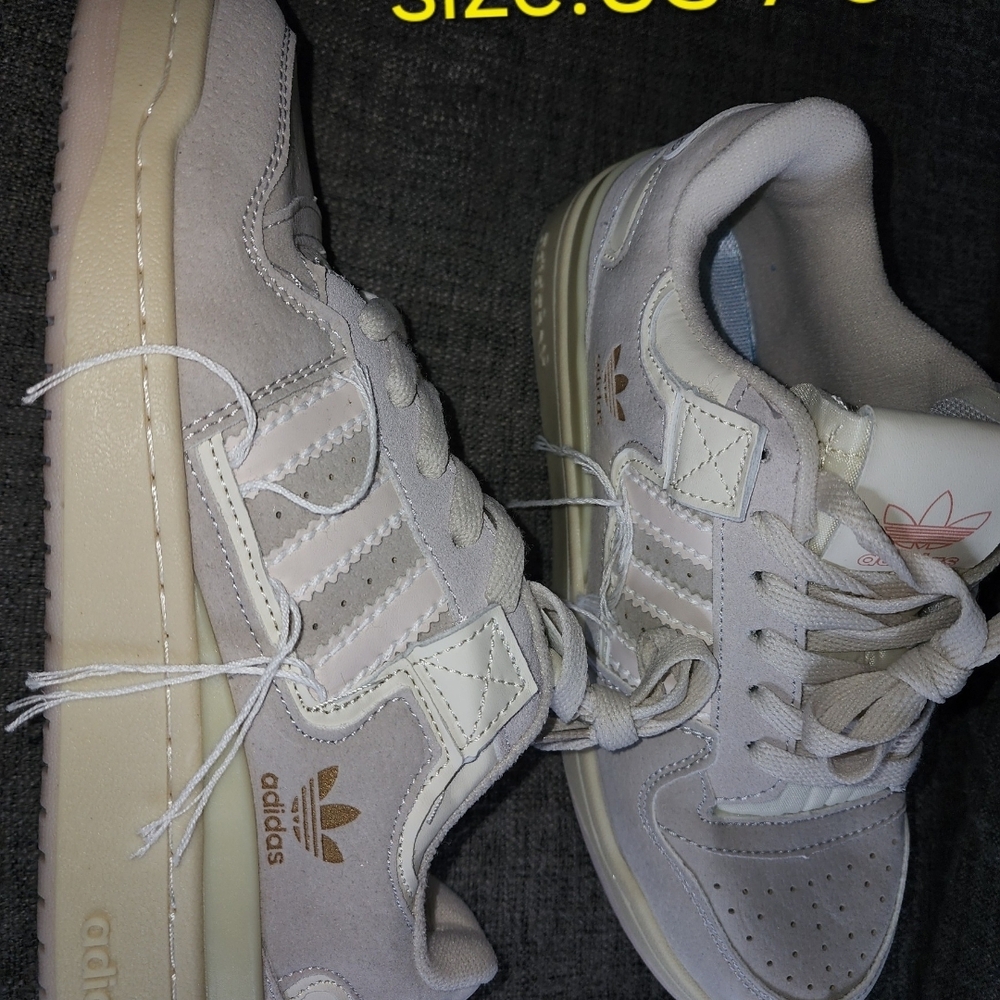 Adidas Cream and White Sneakers